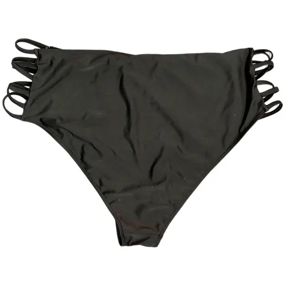 Swim Six String Brief Plus Size Black Bikini Bottom NWOT in Size 22 - Picture 5 of 12